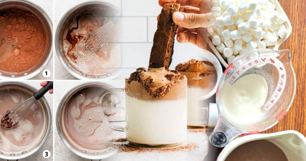 Étapes de Préparation - Chocolat Chaud Fouetté